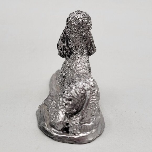 Ricker Pewter Standard Poodle Figurine Lying Dog Standard Poodle Canine - Picture 4 of 6